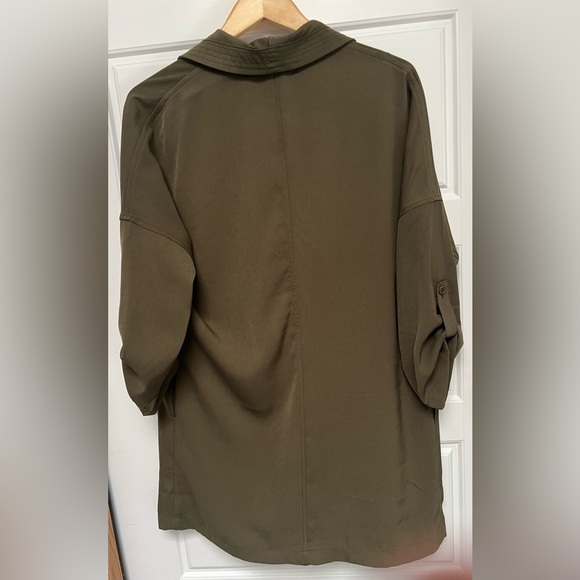 Max Studio Olive Trench Coat - Picture 4 of 4